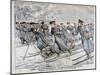 Transporting Sick and Wounded Russian Troops on Skis, Russo-Japanese War, 1904-null-Mounted Giclee Print
