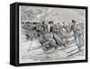 Transporting Sick and Wounded Russian Troops on Skis, Russo-Japanese War, 1904-null-Framed Stretched Canvas