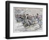 Transporting Sick and Wounded Russian Troops on Skis, Russo-Japanese War, 1904-null-Framed Premium Giclee Print