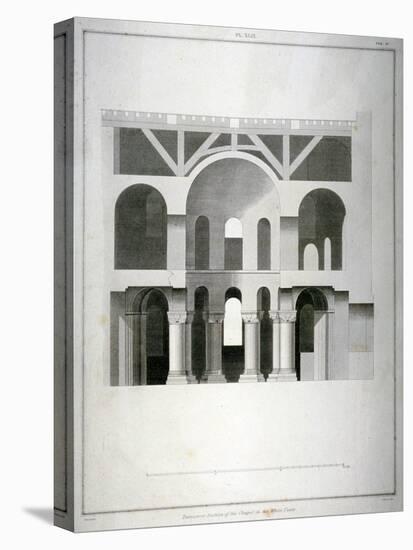 Transverse Section of St John's Chapel in the White Tower, Tower of London, 1815-James Basire II-Stretched Canvas