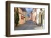 Transylvania, Romania, Mures County, Sighisoara, cobblestone street.-Emily Wilson-Framed Photographic Print