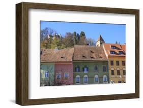 Transylvania, Romania, Mures County, Sighisoara, colorful houses.-Emily Wilson-Framed Photographic Print