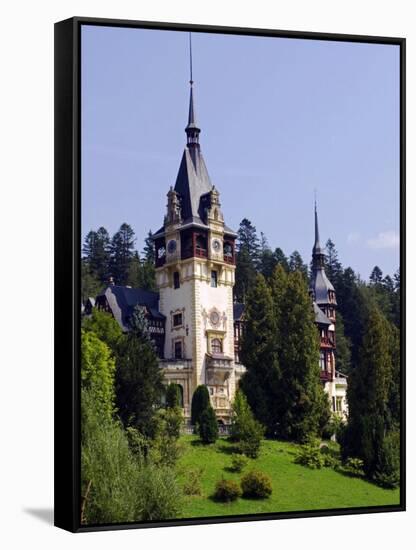 Transylvania, Sinaia, the Tower of Peles Castle, Romania-Nick Laing-Framed Stretched Canvas