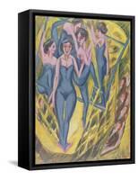 Trapeze Artists in Blue, 1914-Ernst Ludwig Kirchner-Framed Stretched Canvas