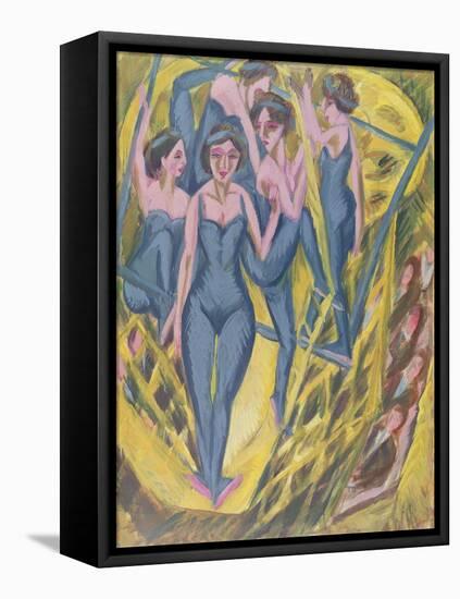 Trapeze Artists in Blue, 1914-Ernst Ludwig Kirchner-Framed Stretched Canvas