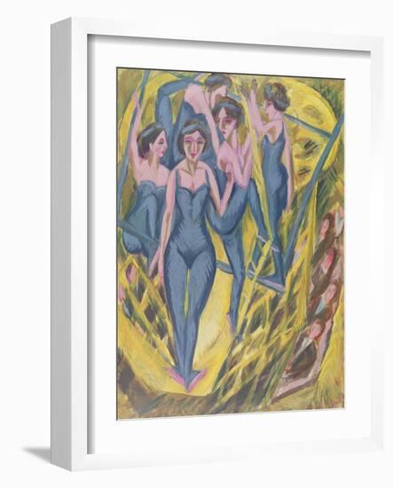 Trapeze Artists in Blue, 1914-Ernst Ludwig Kirchner-Framed Giclee Print
