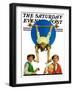 "Trapeze Tickle," Saturday Evening Post Cover, August 31, 1929-J.F. Kernan-Framed Giclee Print