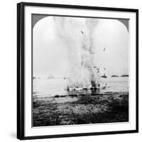 Trapped German Submarine Driven Inshore and Destroyed, World War I, 1914-1918-null-Framed Photographic Print