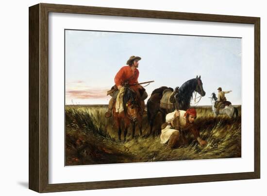 Trappers Following the Trail: at Fault, 1851-Arthur Fitzwilliam Tait-Framed Giclee Print