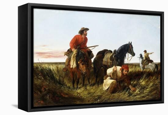 Trappers Following the Trail: at Fault, 1851-Arthur Fitzwilliam Tait-Framed Stretched Canvas