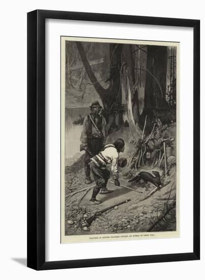 Trappers in British Columbia Finding an Animal in their Trap-Charles Edwin Fripp-Framed Giclee Print