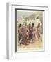 Trappers Trading with Native Americans, New France-Louis Charles Bombled-Framed Giclee Print