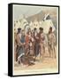 Trappers Trading with Native Americans, New France-Louis Charles Bombled-Framed Stretched Canvas