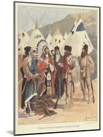 Trappers Trading with Native Americans, New France-Louis Charles Bombled-Mounted Giclee Print