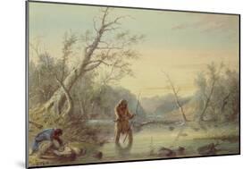 Trapping Beaver, 1858-Alfred Jacob Miller-Mounted Giclee Print