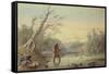 Trapping Beaver, 1858-Alfred Jacob Miller-Framed Stretched Canvas