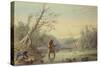 Trapping Beaver, 1858-Alfred Jacob Miller-Stretched Canvas