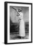 Trapshooting Woman with Shotgun Photograph-Lantern Press-Framed Art Print