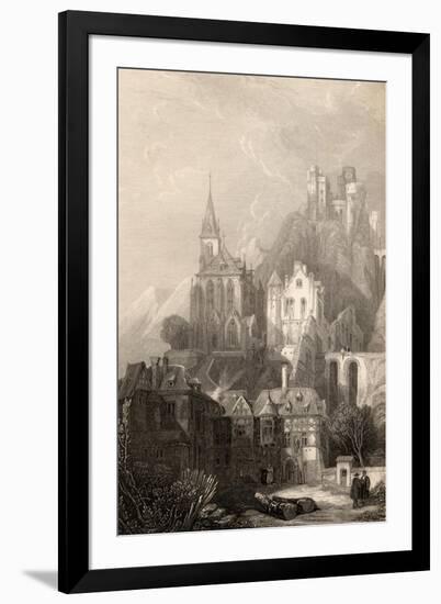 Trarbach, Engraved by E.I. Roberts, Illustration from 'The Pilgrims of the Rhine' Published 1840-David Roberts-Framed Giclee Print