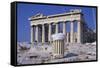 Trash Can in Front of the Parthenon-Paul Souders-Framed Stretched Canvas