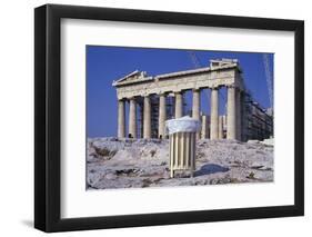 Trash Can in Front of the Parthenon-Paul Souders-Framed Photographic Print