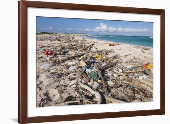 Trash-Covered Beach in Aruba-Paul Souders-Framed Photographic Print