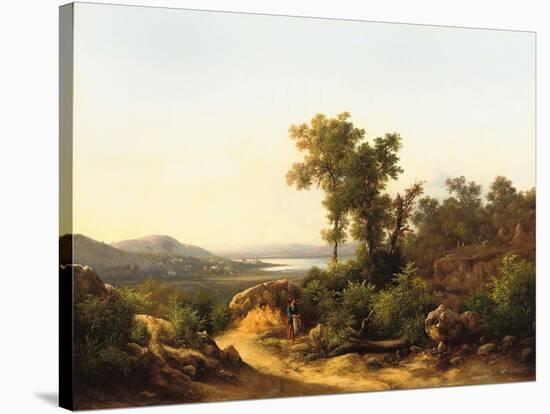 Trasimeno: a View of Lake Trasimeno, Italy, 1874-Guido Agostini-Stretched Canvas