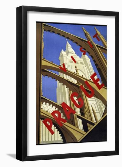 Trav Visit Prague-null-Framed Premium Giclee Print