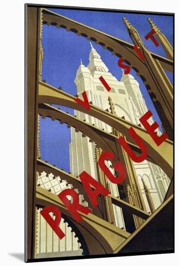 Trav Visit Prague-null-Mounted Giclee Print