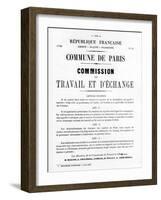 Travail Et D'Echange, from French Political Posters of the Paris Commune, May 1871-null-Framed Giclee Print