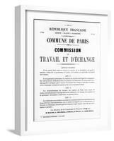 Travail Et D'Echange, from French Political Posters of the Paris Commune, May 1871-null-Framed Giclee Print