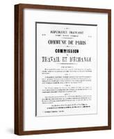 Travail Et D'Echange, from French Political Posters of the Paris Commune, May 1871-null-Framed Giclee Print