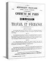 Travail Et D'Echange, from French Political Posters of the Paris Commune, May 1871-null-Stretched Canvas
