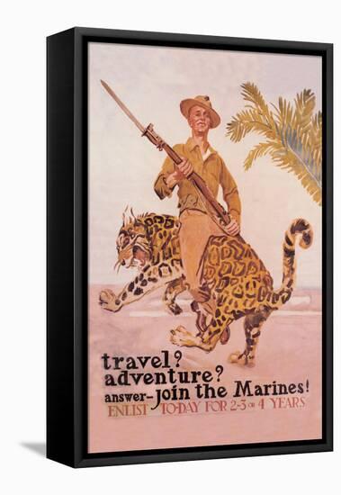 Travel? Adventure? Join the Marines-James Montgomery Flagg-Framed Stretched Canvas