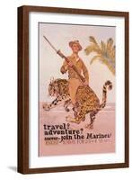 Travel? Adventure? Join the Marines-James Montgomery Flagg-Framed Art Print