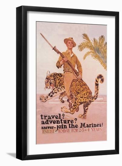 Travel? Adventure? Join the Marines-James Montgomery Flagg-Framed Art Print