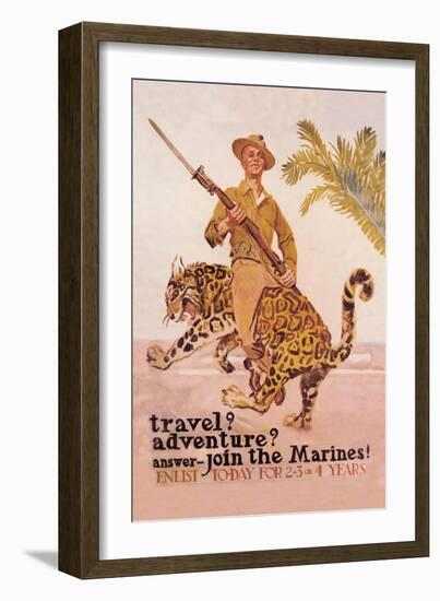 Travel? Adventure? Join the Marines-James Montgomery Flagg-Framed Art Print