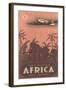 Travel Africa, Elephants, Airplane-null-Framed Art Print