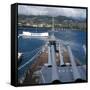 Travel Battleship Missouri-Katherine Nichols-Framed Stretched Canvas