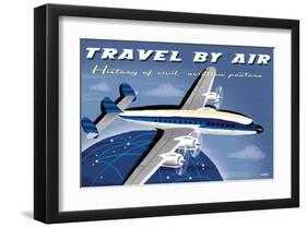 Travel By Air, History of Civil Aviation Posters-Michael Crampton-Framed Art Print