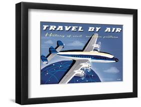 Travel By Air, History of Civil Aviation Posters-Michael Crampton-Framed Art Print