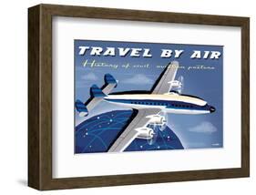 Travel By Air, History of Civil Aviation Posters-Michael Crampton-Framed Art Print