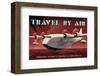 Travel By Air, Imperial Airways Empire Flying Boat-Michael Crampton-Framed Premium Giclee Print