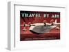 Travel By Air, Imperial Airways Empire Flying Boat-Michael Crampton-Framed Premium Giclee Print