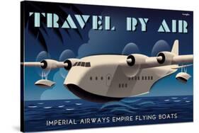 Travel By Air, Imperial Airways Empire Flying Boat-Michael Crampton-Stretched Canvas