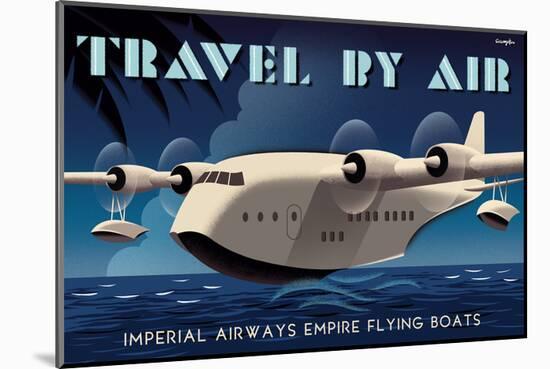 Travel By Air, Imperial Airways Empire Flying Boat-Michael Crampton-Mounted Art Print