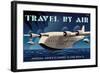 Travel By Air, Imperial Airways Empire Flying Boat-Michael Crampton-Framed Art Print