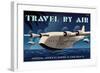 Travel By Air, Imperial Airways Empire Flying Boat-Michael Crampton-Framed Art Print