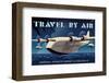 Travel By Air, Imperial Airways Empire Flying Boat-Michael Crampton-Framed Art Print