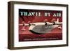 Travel By Air, Imperial Airways Empire Flying Boat-Michael Crampton-Framed Art Print